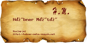 Hübner Máté névjegykártya